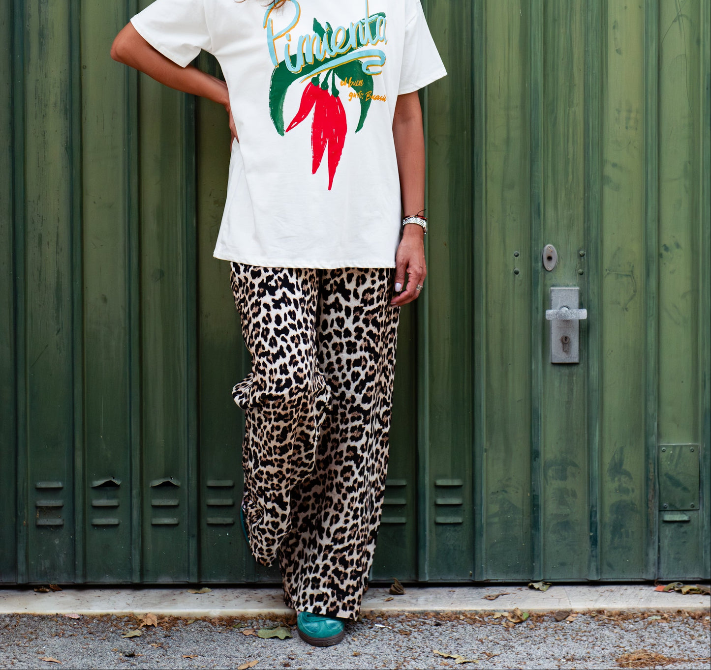 Calças fluídas "Animal print"