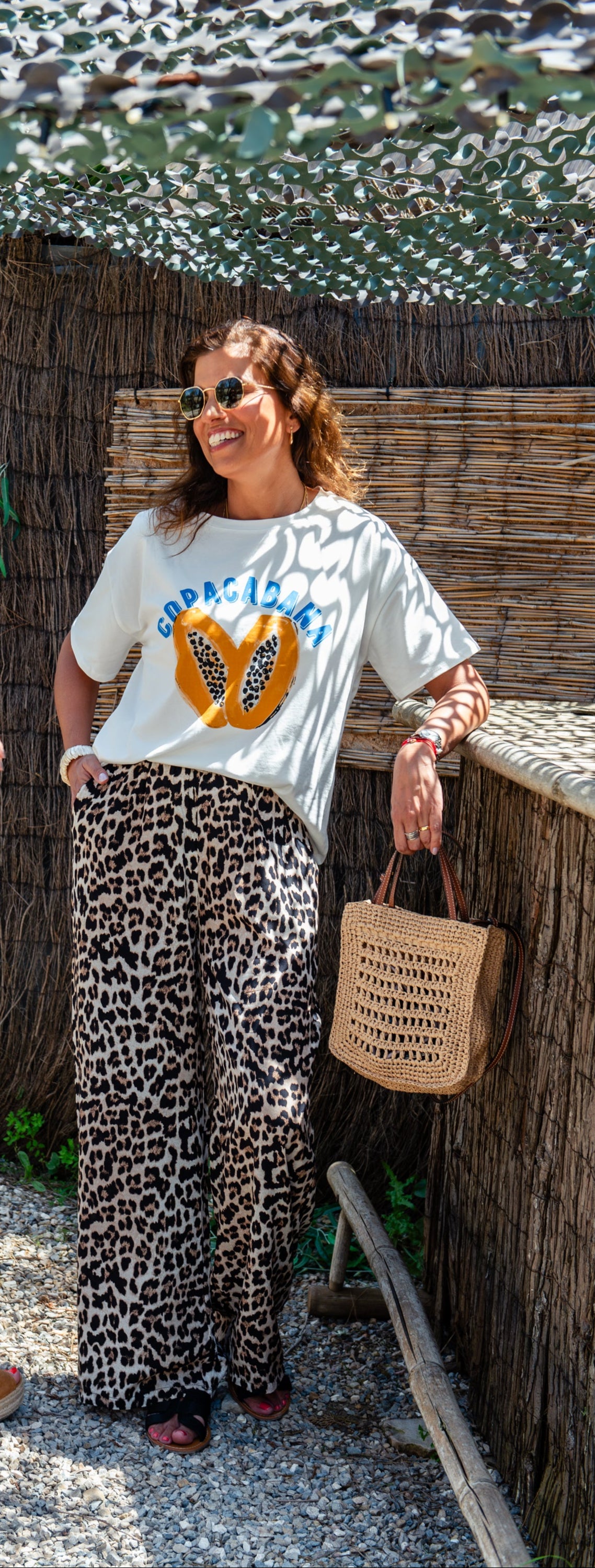 Calças fluídas "Animal print"