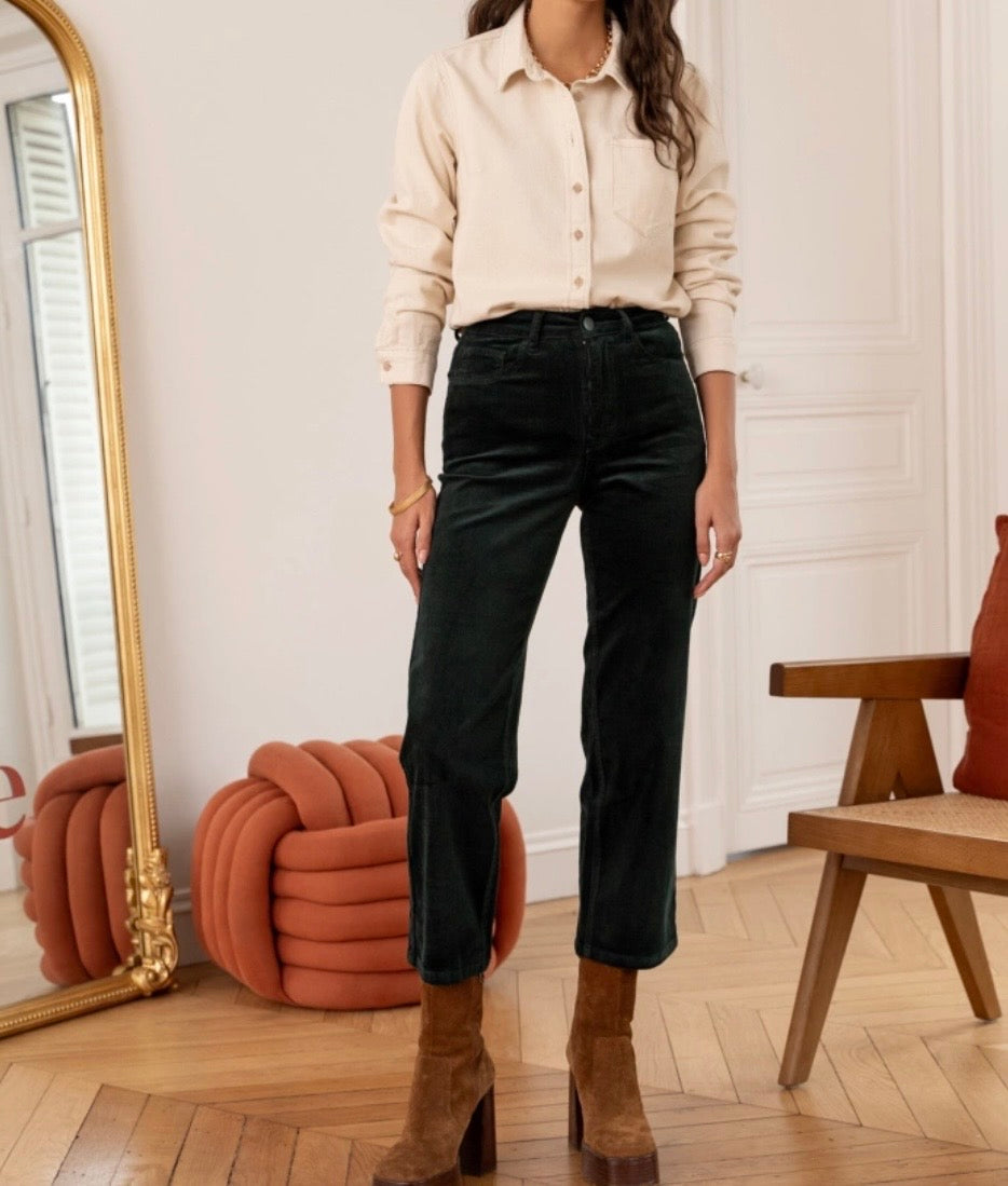 Calças de bombazine